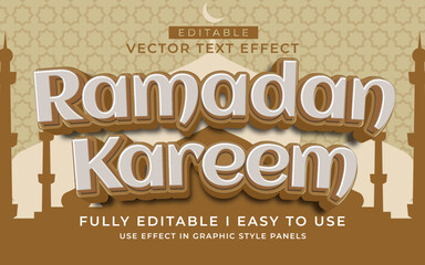 3d editable ramadan kareem text effect typography style template
