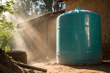 Elegant Aqua Cistern: Vibrant Color & Refined Design in Water Storage