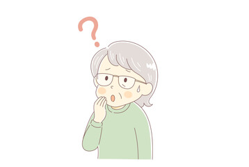 疑問を感じ困った表情の高齢の女性