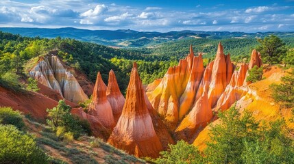 Spectacular Ochre Cliffs and Verdant Forests of the Luberon Region