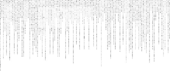 Binary code zero one abstract matrix white background with binary computer code.