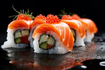 Close up of urumaki sushi