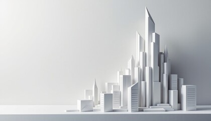 Fototapeta premium Elegant Origami Skyscraper Showcasing Modern Urban Design