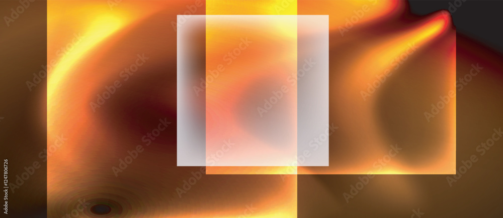 Aufkleber glass squares with neon shiny light abstract background