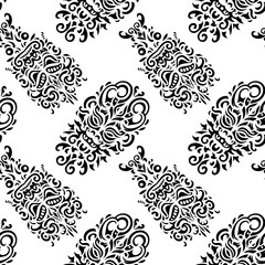Tribal face seamless pattern
