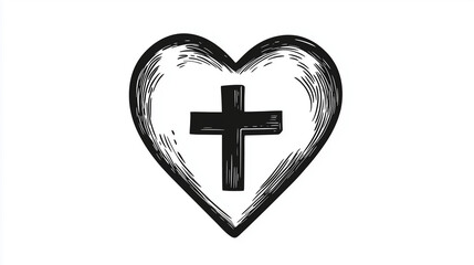 Obraz premium metal heart with a cross