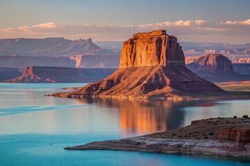 Golden Hour Serenity: Vibrant Red Rock Landscape Photography Fine Art Print