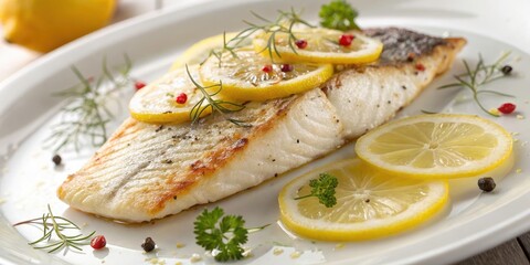 Whitefish Lemon Recipe Food Photography Still Life Gourmet Cuisine Elegant Dish