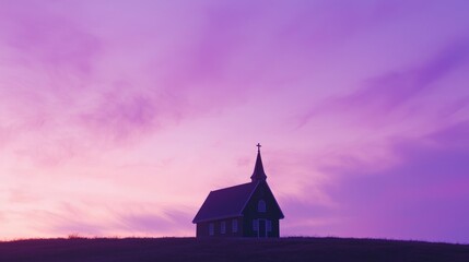 Fototapeta premium Silhouette of a Windmill Against a Colorful Twilight Sky