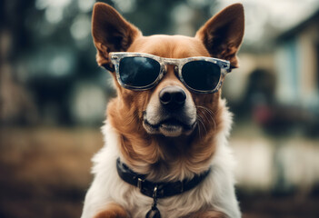 peace dog sunglasses posing fingers cool victory finger casual serene look expression attractive eye spectacle bulldog smug elegant enjoy face glassware pet background humor isolated head funny