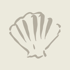 Obraz premium Sea shell logo sketch in neutral colors