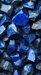Fototapeta premium Vibrant Blue Lapis Lazuli Gemstones Close-Up Natural Texture for Geology and Home Decor