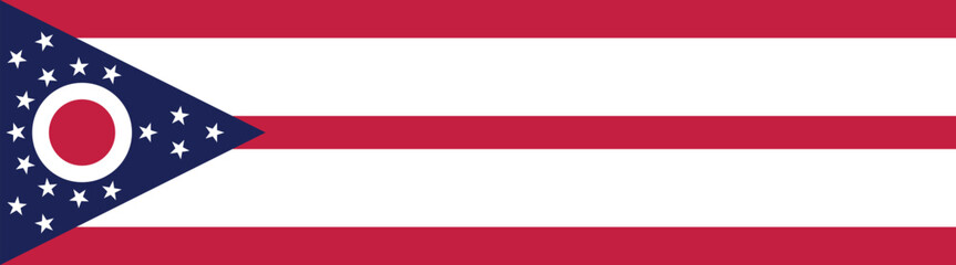 Ohio flag long banner digital vector illustration