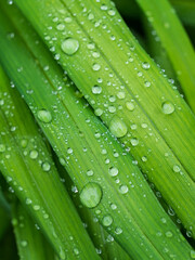 Naklejka premium green leaf with water drops