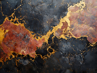 Elegant Gold and Black Abstract Marble Texture Background for Upscale Interior Design