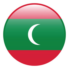 Maldives flag. Maldives circle flag 3d logo icon computer vector illustration design