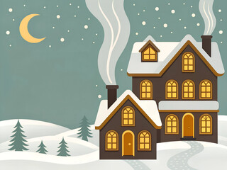 Fototapeta premium Cozy Snowy Night