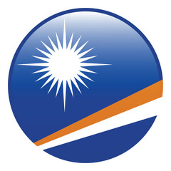 Marshall Islands flag. Marshall Islands circle flag 3d logo icon computer vector illustration design