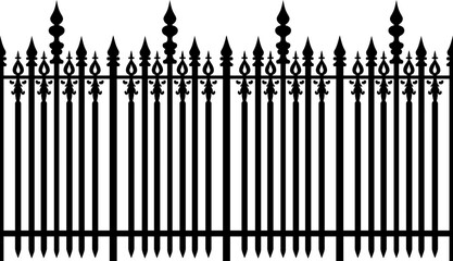 Decorative iron fence silhouette
