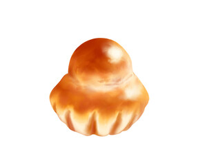 ブリオッシュのリアルな水彩イラスト