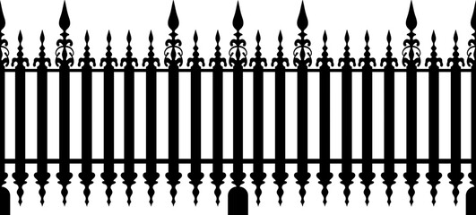 Decorative iron fence silhouette