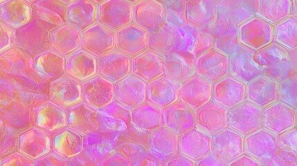 Fototapeta premium Neon Fractal Honeycomb Mosaic - Ultra-Detailed Cinematic Pattern of Vibrant Cells
