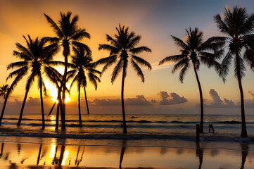 Obraz premium 夕焼けの海岸