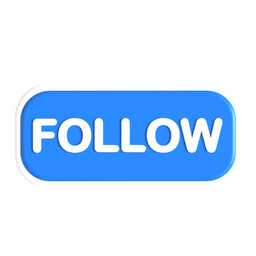 follow button 3d icon illustration