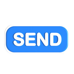 send button 3d icon illustration