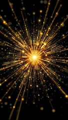 Golden Light Rays Burst From Central Core