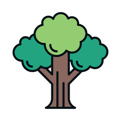 Large green tree nature illustration