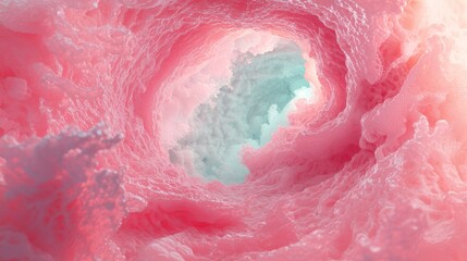 Fototapeta premium Vibrant Fractal Geometry Swirling in Aqua Center - Ultra-Detailed Cinematic Image