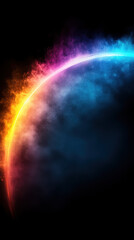 Obraz premium Futuristic glowing arc with vibrant colors and smooth metallic gradient