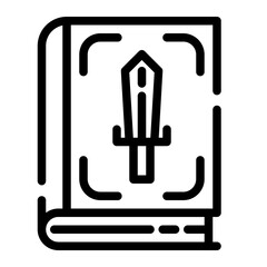 fantasy book cut line icon