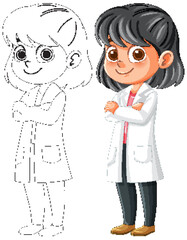 Confident Young Scientist Illustration
