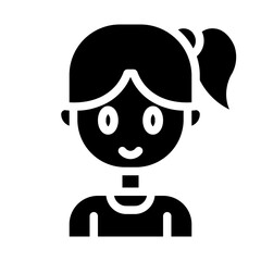 girl avatar solid icon