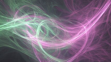 Vibrant Fractal Swirl of Magenta, Lime Green, and Aqua - Ultra-Detailed Cinematic Abstract Art