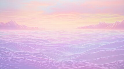 Purple and Pink Subtle Wave Illusions on Panoramic Canvas