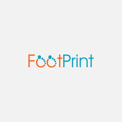 Foot print, foot, footstep, foot leg fully editable vector logo template