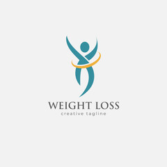 weight loss, slim logo, health care logo, fit, slim, care, waist fully editable vector logo template