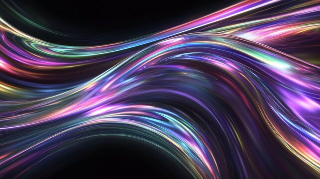 Enigmatic Half-Face Silhouette in Rainbow Fractal Vortex: Cinematic Ultra-Detailed Image with Dramatic Black Background