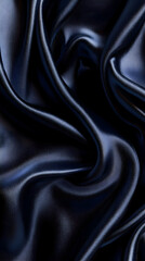 Fototapeta premium Elegant Satin Silk Fabric Texture in Deep Blue with Smooth Folds and Luminous Background