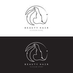 Beautiful hair wave abstract logo and  hair care logo. Logo for business, salon, beauty, hairdresser, care.