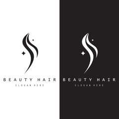 Beautiful hair wave abstract logo and  hair care logo. Logo for business, salon, beauty, hairdresser, care.