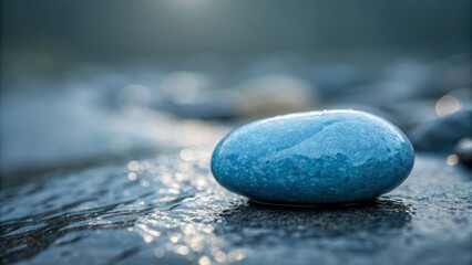 Pristine Polished Pebble: Panoramic Product Photography of Smooth River Stone