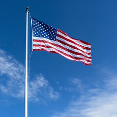 Obraz premium american flag waving in the wind