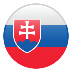 Slovakia flag. Slovakia circle flag logo 3d icon computer vector illustration design