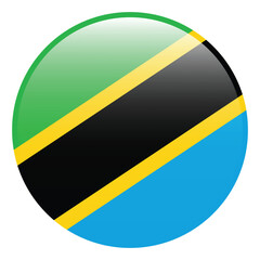 Tanzania flag. Tanzania circle flag logo 3d icon computer vector illustration design