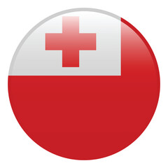 Obraz premium Tonga flag. Tonga circle flag logo 3d icon computer vector illustration design