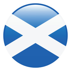 Obraz premium Scotland flag. Scotland circle flag logo 3d icon computer vector illustration design
